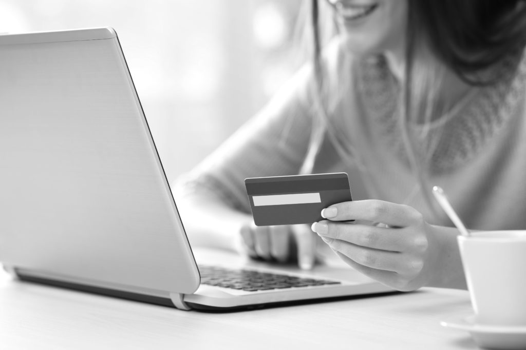 Woman making a purchase online